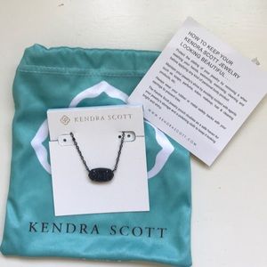 Kendra Scott Elisa Pendant Necklace in Black Drusy